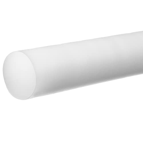 Delrin Asetal Homopolimer Plastik Çubuk, Beyaz, 1-5 / 8 inç Çap x 1 ft. Uzun