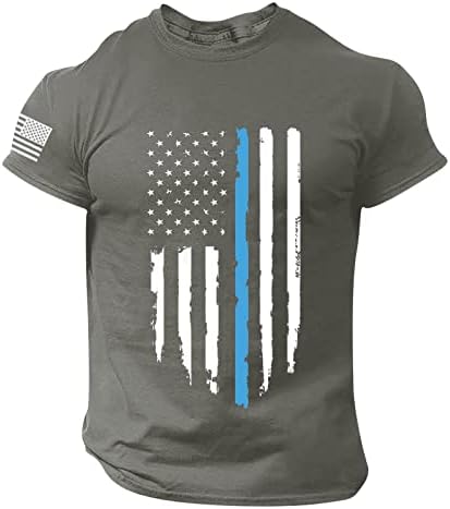 Bmısegm Yaz T Shirt Erkekler ıçin Erkek Yaz Bağımsızlık Günü Moda Rahat Baskılı T Shirt Kısa Kollu T Gömlek Cebi