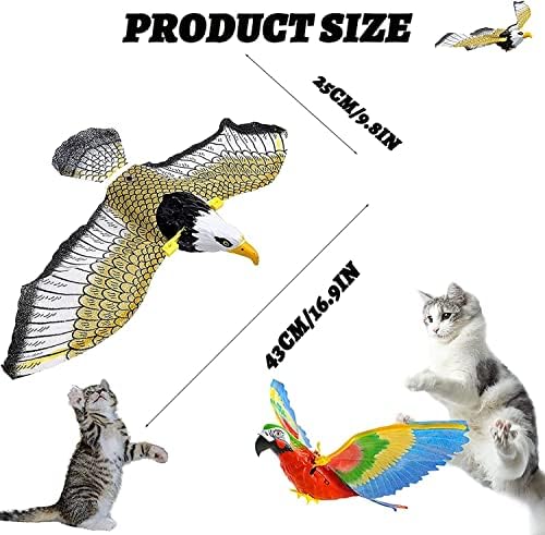 LUOBO Simülasyon Kuş İnteraktif Kedi Oyuncak Kapalı Kediler için, otomatik Asılı Kartal Uçan Kuş Komik Kedi İnteraktif