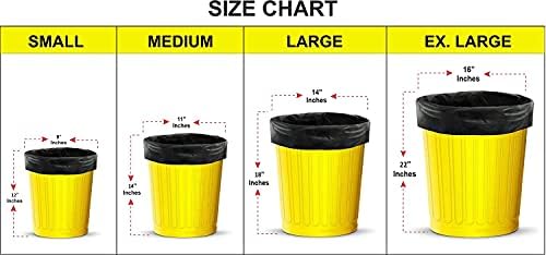Efınıto-Biyobozunur Çöp Torbaları 17 X 19 inç (Küçük) 180 Torba (6 rulo) Çöp Torbası/Çöp Torbası-Siyah Renk