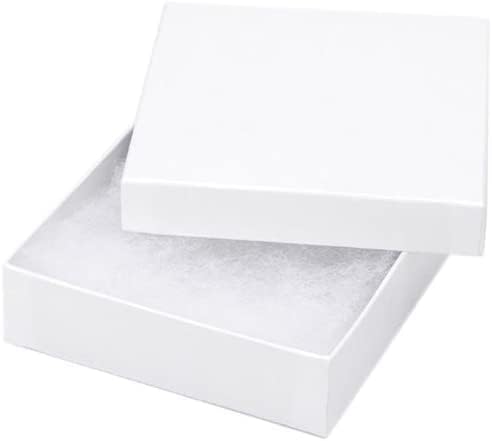 Darice Mücevher Kutuları Beyaz (3,5 x 3,5 x 1 inç) - Paket Başına 6