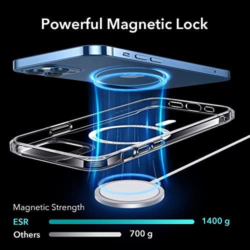 ESR iPhone 12 Pro Max Durumda, MagSafe ile uyumlu, Çizilmeye Dayanıklı Arka, Grippy Koruyucu Çerçeve, iPhone 12 Pro