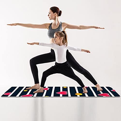 Yoga Mat Aşk Desen Kalpler ve Çizgili Çevre Dostu Kaymaz fitness egzersiz matı Pilates ve Zemin Egzersizleri