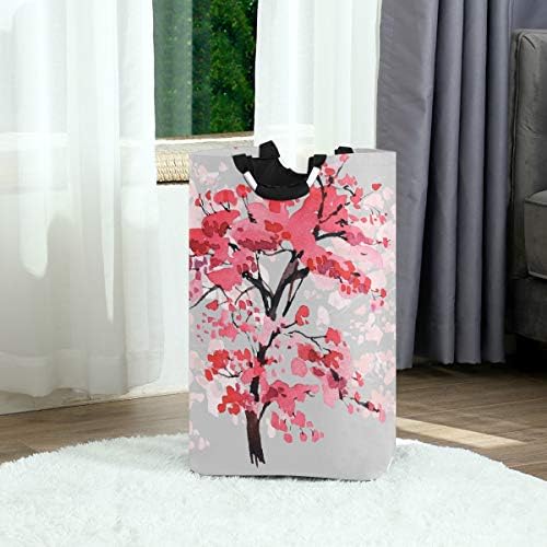 Nobranded katlanabilir çamaşır sepeti katlanır çamaşır sepeti Çiçek Açan Japon Kiraz Ağacı Büyük Banyo Giysi Çantası