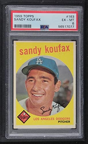 1959 Topps 163 Sandy Koufax Los Angeles Dodgers (Beyzbol Kartı) PSA PSA 6.00 Dodgers