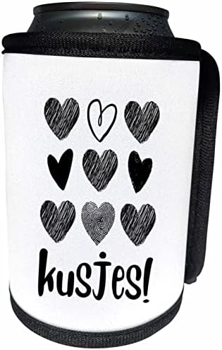 3dRose Kusjes Kisses Kalpler Sevdikleriniz için Hediye-Can Soğutucu Şişe Sarma (cc-360701-1)