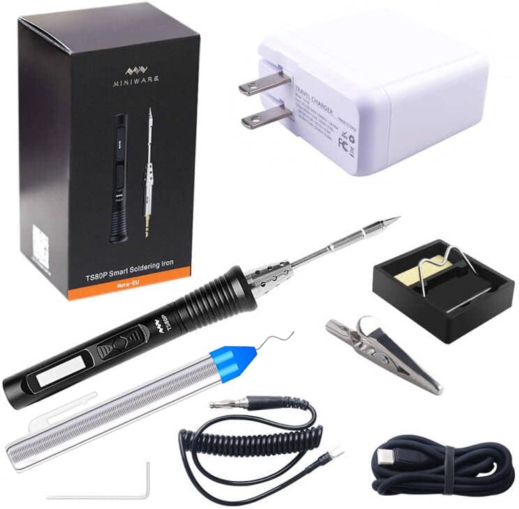 NewHail TS80P 12 V/30 W Tipi C USB Dijital OLED Ekran Akıllı Elektrikli havya Kaynak Aracı Kiti Programlanabilir Taşınabilir