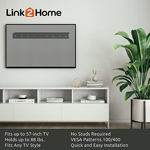 Link2Home Sabit TV Duvar Montajı 57 inç'e kadar, Doğrudan Alçıpan veya Alçıpan Duvarlara Monte Edin, Saplama Gerekmez,