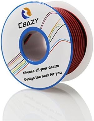 CBAZY™ 18AWG 2pin kırmızı Siyah Tel Hardwire 18ga Bağlantı Kablosu Uzatma Kablosu 2 Tel 300V 6 Metre / 19,6 ft