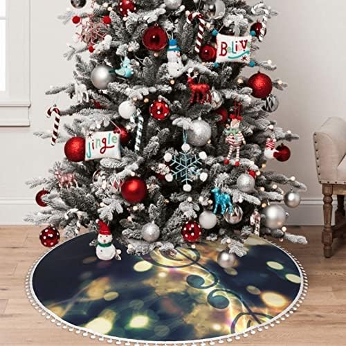 Müzik Notu Ponpon Noel ağacı etek parti dekorasyon ağacı etek. Çap 30/36/48 inç