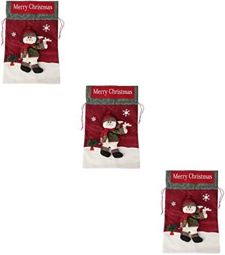PRETYZOOM 3 pcs Mevcut Noel Bebek Santa Noel İng Desen Beraberlik Retro Tatil Aperatif Şömine Kılıfı Depolama Sarma