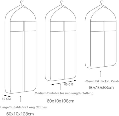 Fermuarlı YQJYMFZ Giysi Çantaları, Şeffaf Pencereli 3 adet Giysi Kılıfı, Nefes Alabilen Toz Geçirmez Takım Elbise