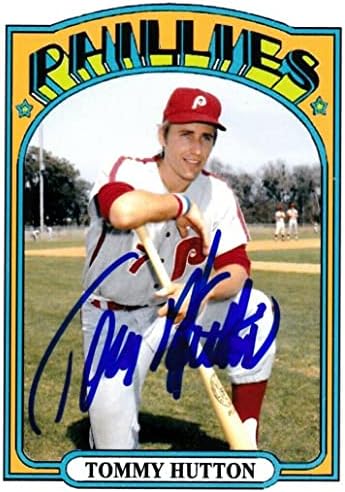 Tommy Hutton Philadelphia Phillies İmzalı 1972 Tarzı Özel Kart - Beyzbol Slabbed İmzalı Kartlar