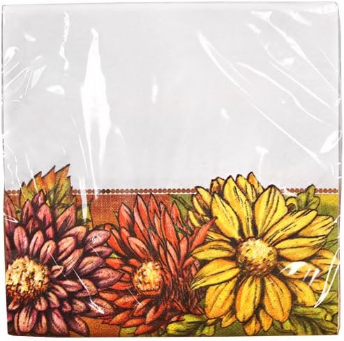 Hanna K. İmza Koleksiyonu Premium Kağıt Sanat Koleksiyonu / 40'lı Paket Peçete, Öğle Yemeği, Çok Renkli / Çiçek Desenli