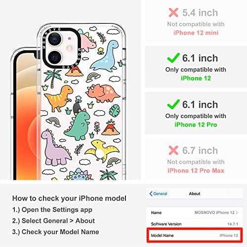 MOSNOVO iPhone 12 Kılıf ile Uyumlu, [Buffertech 6.6 ft Düşme Etkisi] [Soyulma Önleyici Teknoloji] iPhone 12/12 Pro