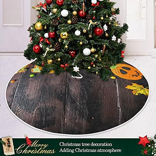 ALAZA Noel Ağacı Etek Dekorasyon, küçük Mini Ağaç Etek Süsleme Cadılar Bayramı Zencefilli Kurabiye ile 35.4 İnç Kabak