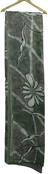 Kadınlar ıçin Saree Vintage Sari %100 Saf Georgette Ipek Yeşil Sarees Baskılı 5 Yard Yumuşak Zanaat Kumaş Düğün Parti