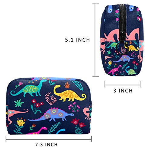 Dinozorlar-Mavi-Desen Kozmetik Çantası Kadınlar için, Sevimli Ferah Makyaj Çantaları Seyahat Su Geçirmez makyaj çantası