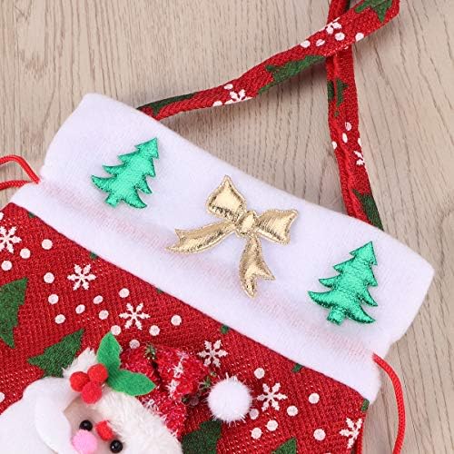 Amosfun Şeker hediye keseleri Noel İpli hediye keseleri Santa ikram çantaları Şeker Çanta Çanta Noel Tatili için Parti