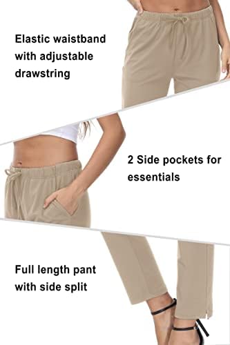 COZZIPLUS Capri Ayak Bileği Pantolon Cepli Kadınlar-Kadınlar Hızlı Kuru İpli Yoga Sweatpant-Kadın Kırpılmış Ayak Bileği