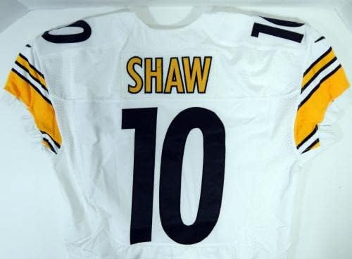 2013 Pittsburgh Steelers Shaw 10 Oyunu Yayınlandı Beyaz Forma 44 DP21158 - İmzasız NFL Oyunu Kullanılmış Formalar