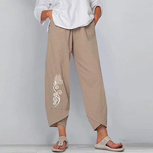 ETHKIA Kadınlar ıçin Bir Eşofman Kadın Bayan Rahat Çiçekler Baskı Elastik Bel Geniş Bacak Pantolon Pantolon Yoga Pantolon