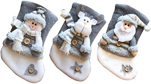 ABOOFAN 3 adet Noel Çorap Hediye Çantası Noel Baba Kardan Adam Elk Çorap Kolye Yaratıcı Noel Ağacı Asılı Dekorlar