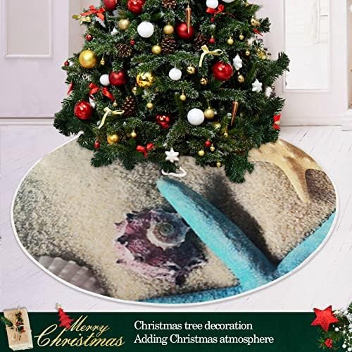 BAXIEJ Deniz Kabukları Plaj Büyük Noel Ağacı Etekler Mat Kış Noel Tatil Parti Ağacı Dekorasyon Etek 47.2 inç Kapalı