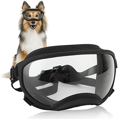 Teamsky Köpek Gözlük, UV Koruma Rüzgar Koruma Toz Koruma Pet Gözlük ile Ayarlanabilir Kayış, göz Aşınma Koruma için
