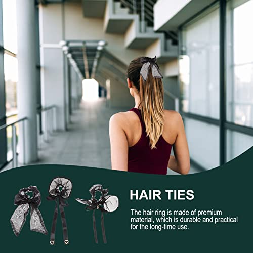 KALLORY Tül saç fiyonkları Kızlar için, Büyük Dantel saç bantları İlmek Örgü Saç Scrunchies Şerit Elastik lastik toka