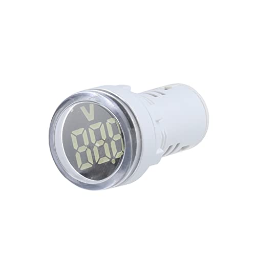 BCMCBV 2 Adet Mini Dijital Voltmetre 22mm Yuvarlak AC 12-500V voltmetre Metre Monitör Güç LED Göstergesi 30x30mm (Renk: