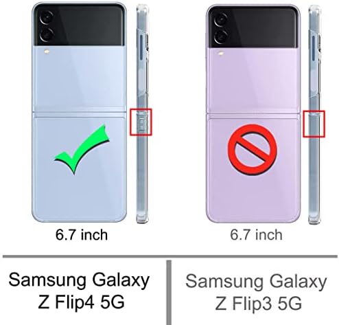 Şeffaf Kılıf için Galaxy Z Flip 4, Z Flip 4 5G Durumda, Ultra İnce Kristal Yumuşak TPU Kauçuk Çizilmeye Dayanıklı