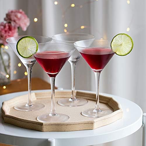 ELİXİR ZÜCCACİYE Martini Bardakları 4'lü Set-Saplı El Üflemeli Kristal Martini Bardakları-Bar, Martini, Cosmopolitan,
