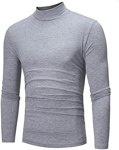 XXBR erkek Mock Boyun Tişörtleri, 2022 Bahar Elastik Pamuklu Slim fit Düz Renk Balıkçı Yaka Temel Üstleri Sıcak Fanila