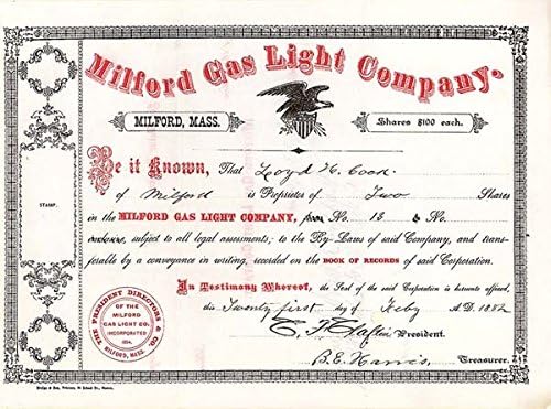 Milford Gaz lambası A. Ş. - Stok Sertifikası